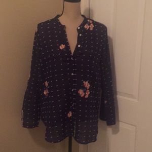 Loft softened shirt navy size L EUC